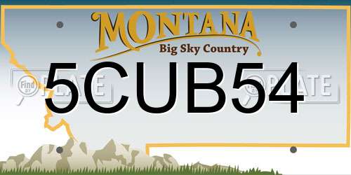 5CUB54 Montana License Plate