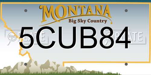 5CUB84 Montana License Plate