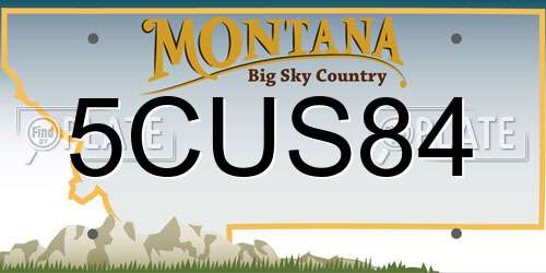 5CUS84 Montana License Plate
