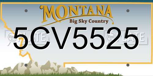 5CV5525 Montana License Plate