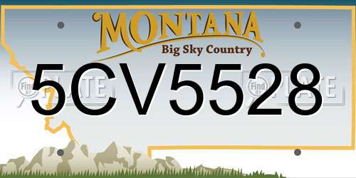 5CV5528 Montana License Plate