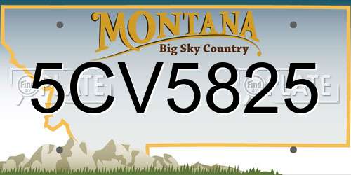 5CV5825 Montana License Plate