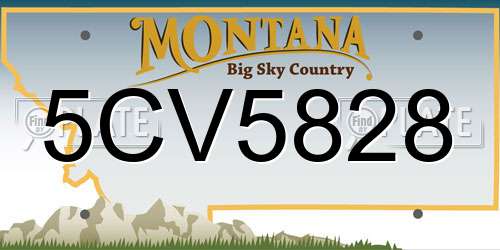 5CV5828 Montana License Plate