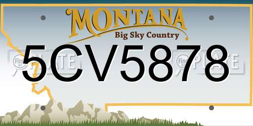 5CV5878 Montana License Plate