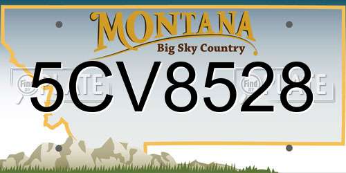 5CV8528 Montana License Plate
