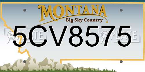 5CV8575 Montana License Plate