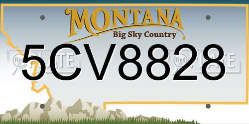 5CV8828 Montana License Plate