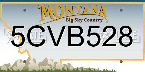 5CVB528 Montana License Plate