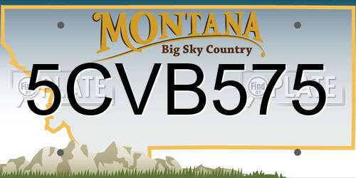 5CVB575 Montana License Plate