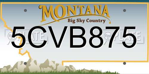 5CVB875 Montana License Plate