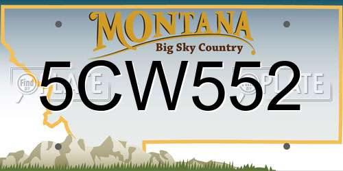 5CW552 Montana License Plate