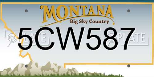 5CW587 Montana License Plate