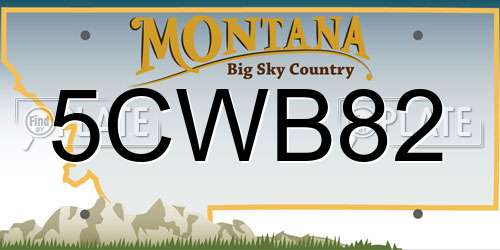 5CWB82 Montana License Plate