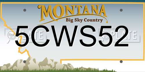 5CWS52 Montana License Plate