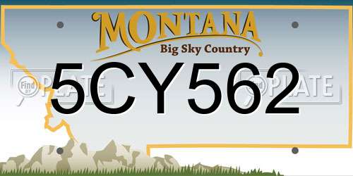 5CY562 Montana License Plate