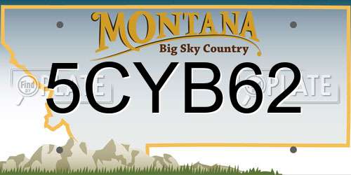 5CYB62 Montana License Plate