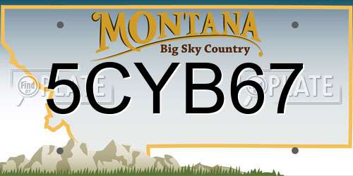 5CYB67 Montana License Plate