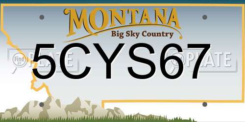 5CYS67 Montana License Plate