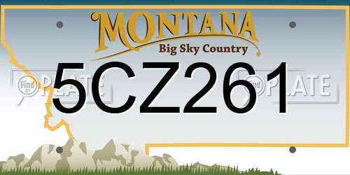 5CZ261 Montana License Plate