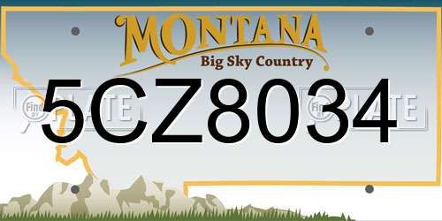 5CZ8034 Montana License Plate