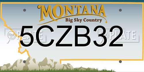 5CZB32 Montana License Plate