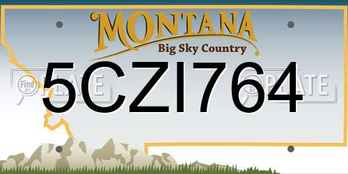 5CZI764 Montana License Plate