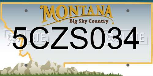 5CZS034 Montana License Plate