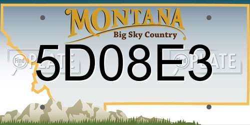 5D08E3 Montana License Plate