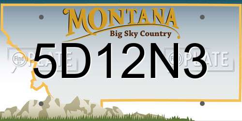 5D12N3 Montana License Plate