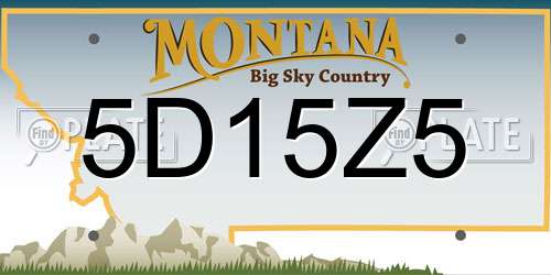 5D15Z5 Montana License Plate