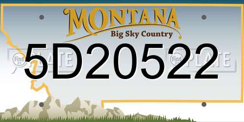 5D20522 Montana License Plate