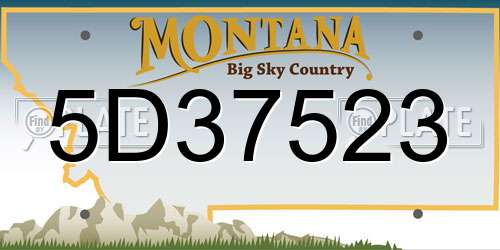 5D37523 Montana License Plate