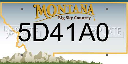 5D41A0 Montana License Plate