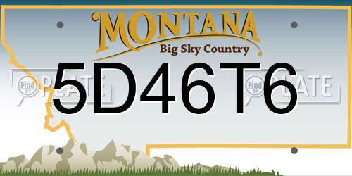5D46T6 Montana License Plate