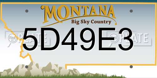 5D49E3 Montana License Plate