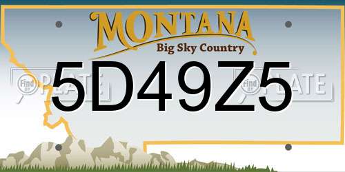 5D49Z5 Montana License Plate