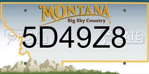 5D49Z8 Montana License Plate