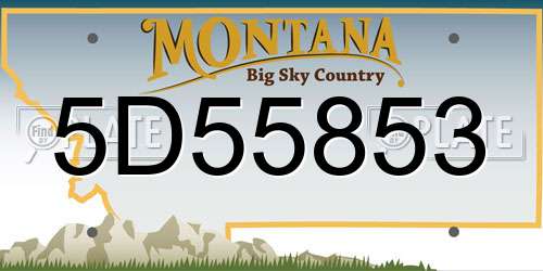 5D55853 Montana License Plate