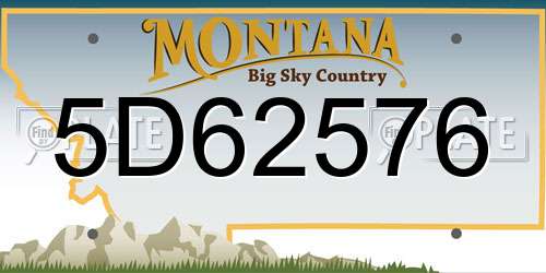 5D62576 Montana License Plate