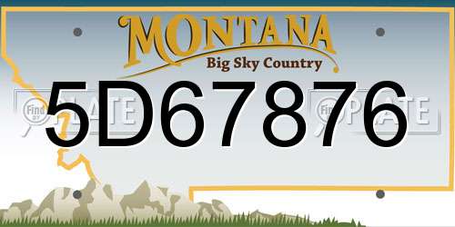 5D67876 Montana License Plate