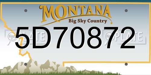 5D70872 Montana License Plate