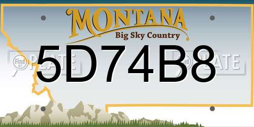 5D74B8 Montana License Plate