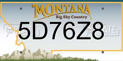 5D76Z8 Montana License Plate