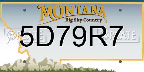 5D79R7 Montana License Plate