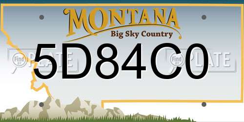 5D84C0 Montana License Plate