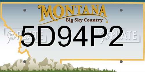 5D94P2 Montana License Plate