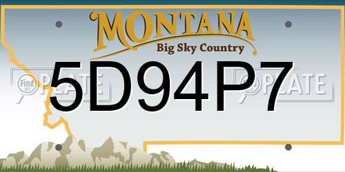 5D94P7 Montana License Plate