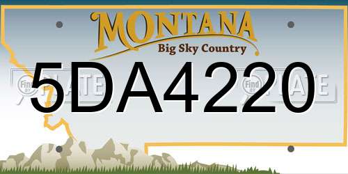 5DA4220 Montana License Plate