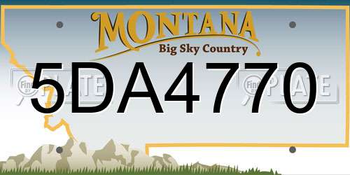 5DA4770 Montana License Plate