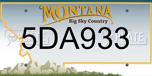 5DA933 Montana License Plate